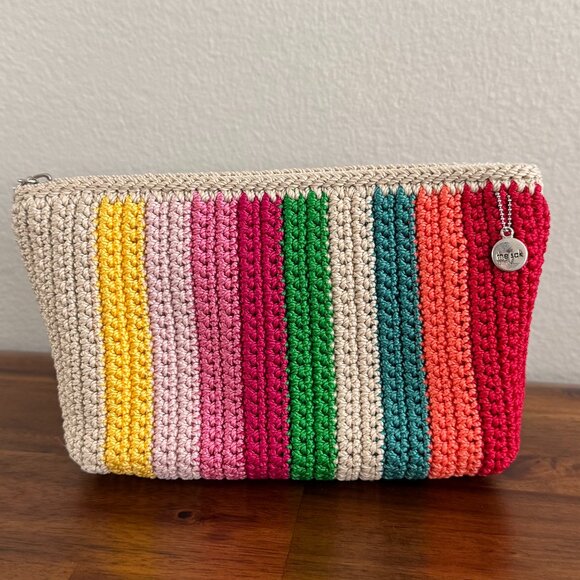 The Sak - Hand Crochet Essential Pouch in Beach Stripe - Picture 1 of 10